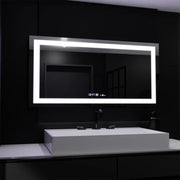 Правоъгълно светодиодно огледало, 160x80cm, motionglow marcello, de -de -clock, часовник и термометър
