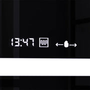 Правоъгълно светодиодно огледало, 160x80cm, motionglow marcello, de -de -clock, часовник и термометър