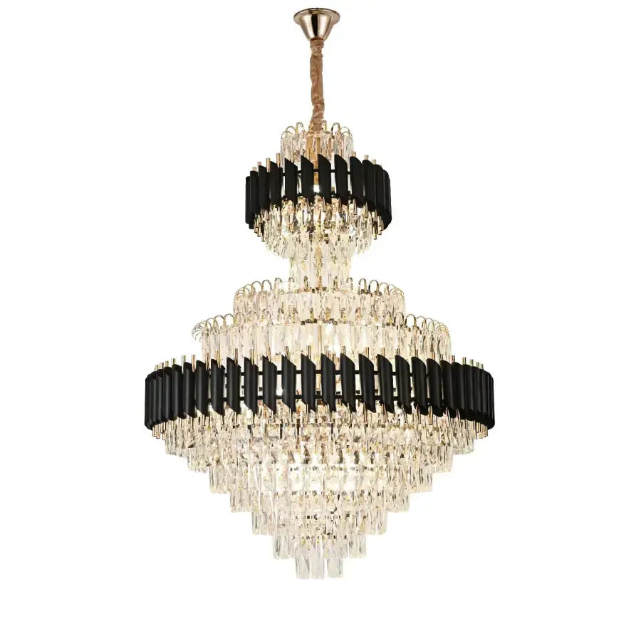 Crye Chandelier Versailles Grande Supremo 10xe14, 60cm x диаметър 90 cm, лъскаво и черно злато, регулируема височина