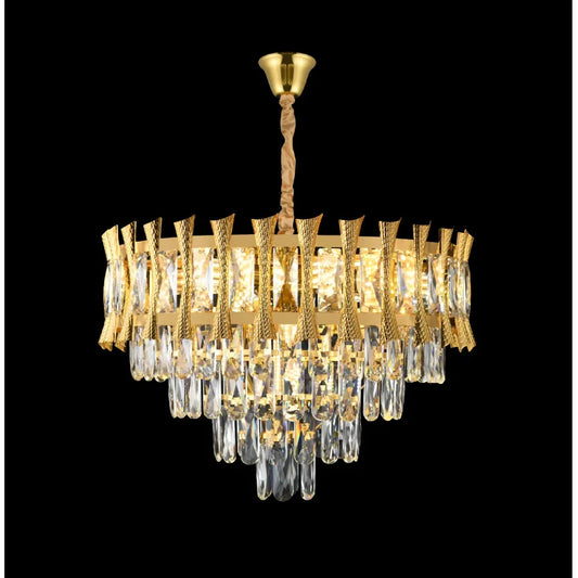 CHANDELIER CRYSTAL CHANDELIER HAMPTON NOBLE 5xE14, 40 см диаметър, лъскаво злато, регулируема височина