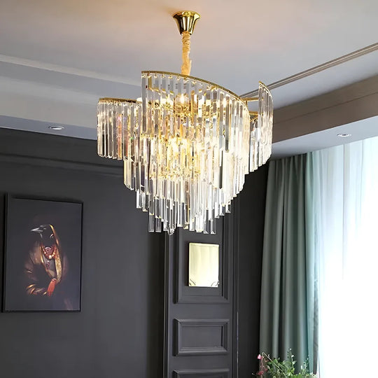 Кристален полилей TRIANON Eleganza 6x E27, диаметър 47 см, блестящо злато, регулируема височина Кристални полилеи Заглавие по подразбиране Alessandro Design