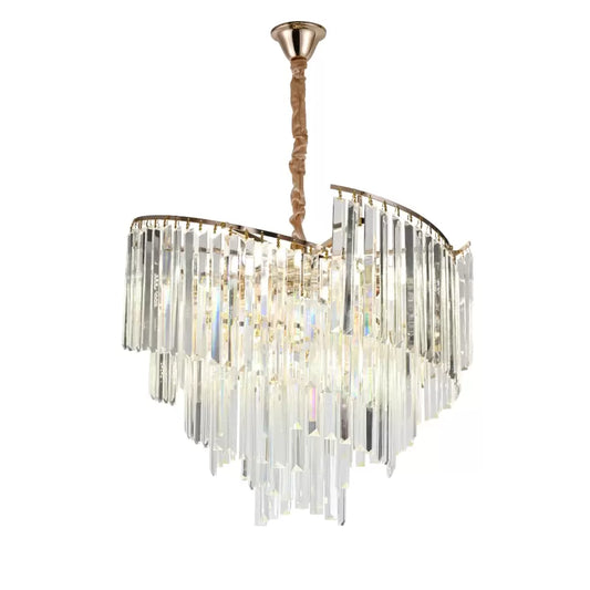 CHANDELIER Crystal Trianon Magno 10x E27, 56 cm диаметър, лъскаво злато, регулируема височина