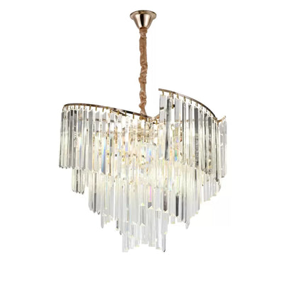 CHANDELIER Crystal Trianon Magno 10x E27, 56 cm диаметър, лъскаво злато, регулируема височина