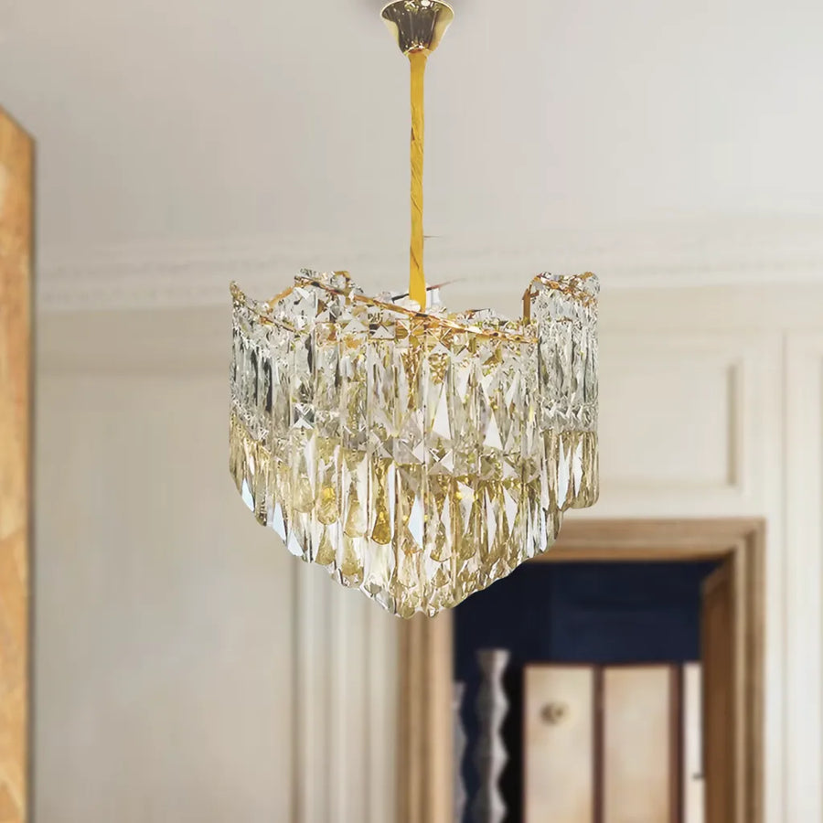CHANDELIER CRYSTAL TOPKAPI ELEGANZA 8X E14, диаметър 49 cm, лъскаво злато, регулируема височина
