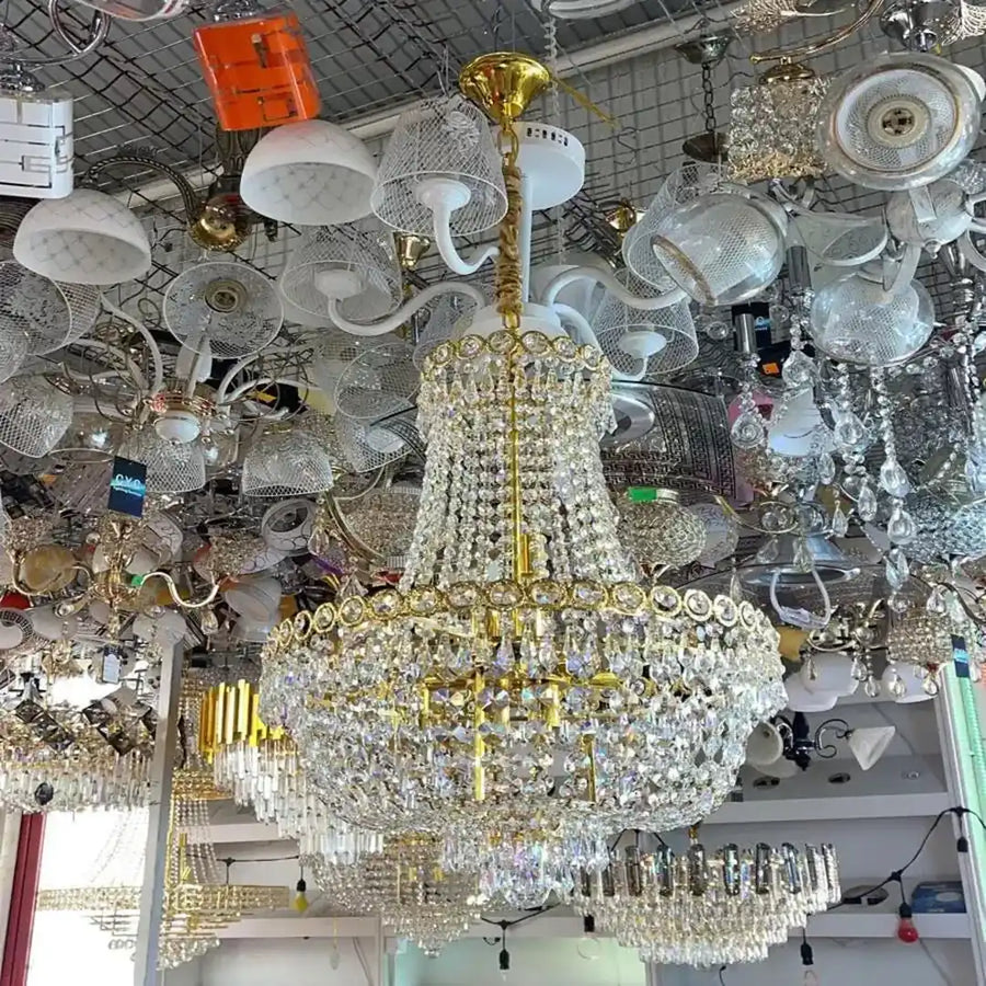 Кристален полилей Касиан 11x E14 Златен