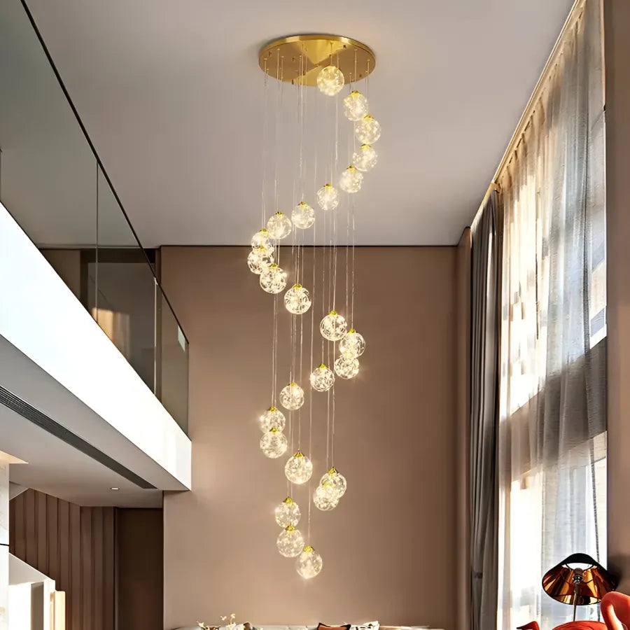 LED кристален полилей Kilkenny Culmino, 144W, неутрална светлина, диаметър 60 см, злато