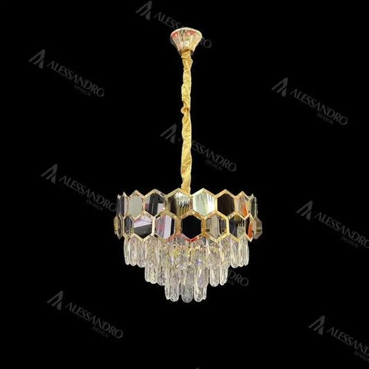 CHANDELIER CRYSTAL MELIH 5X E27 DIAMETER 40cm черно злато