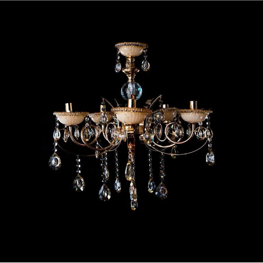 Giala Chandelier, 5*e14, злато, метал и кристал