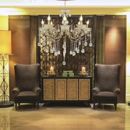 Giala Chandelier, 8*E14, злато, метал и кристал