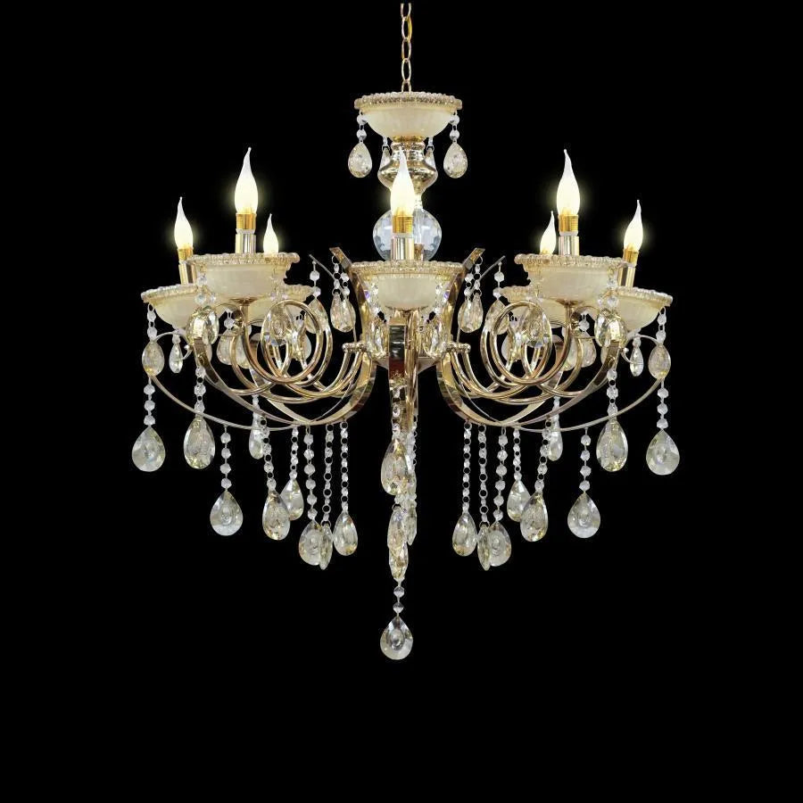 Giala Chandelier, 8*E14, злато, метал и кристал