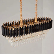 Кристален полилей Версай Регалис 10x E14, диаметър 80 см, лъскаво и черно злато, регулируема височина