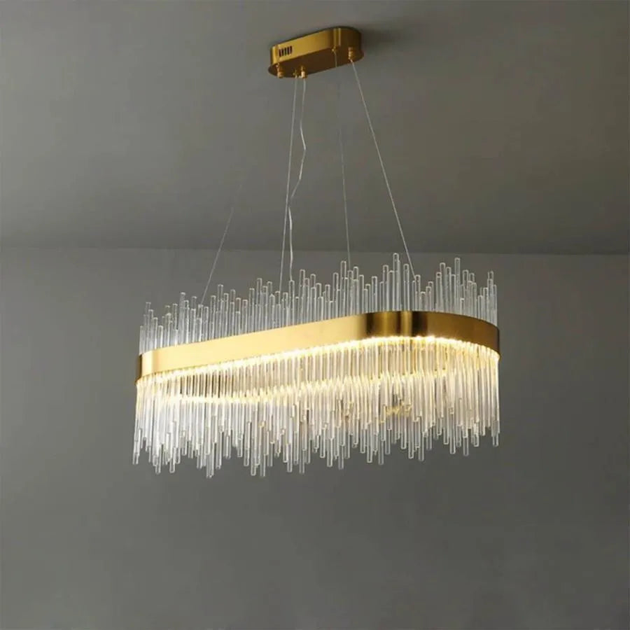 LED LULS окачен Simone 105W, линеен, студен/горещ/неутрален, лъч, лъскаво злато, регулируема височина
