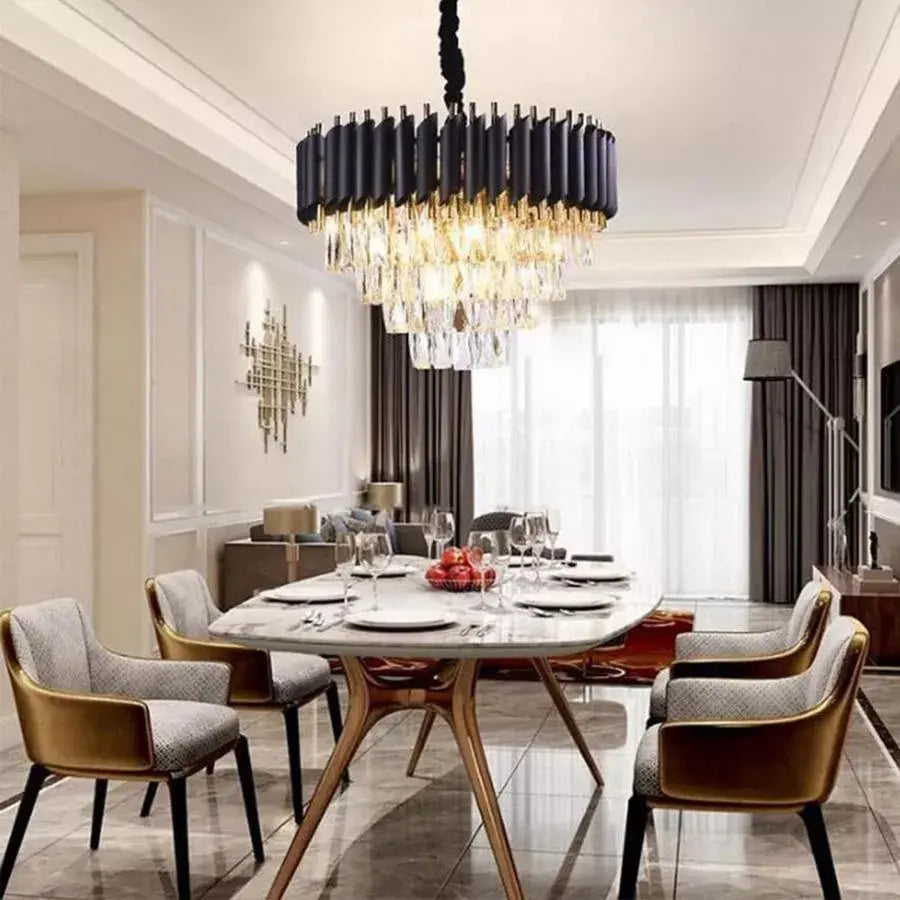 Rubbert Chandelier, 9*E14, злато, метал и кристал