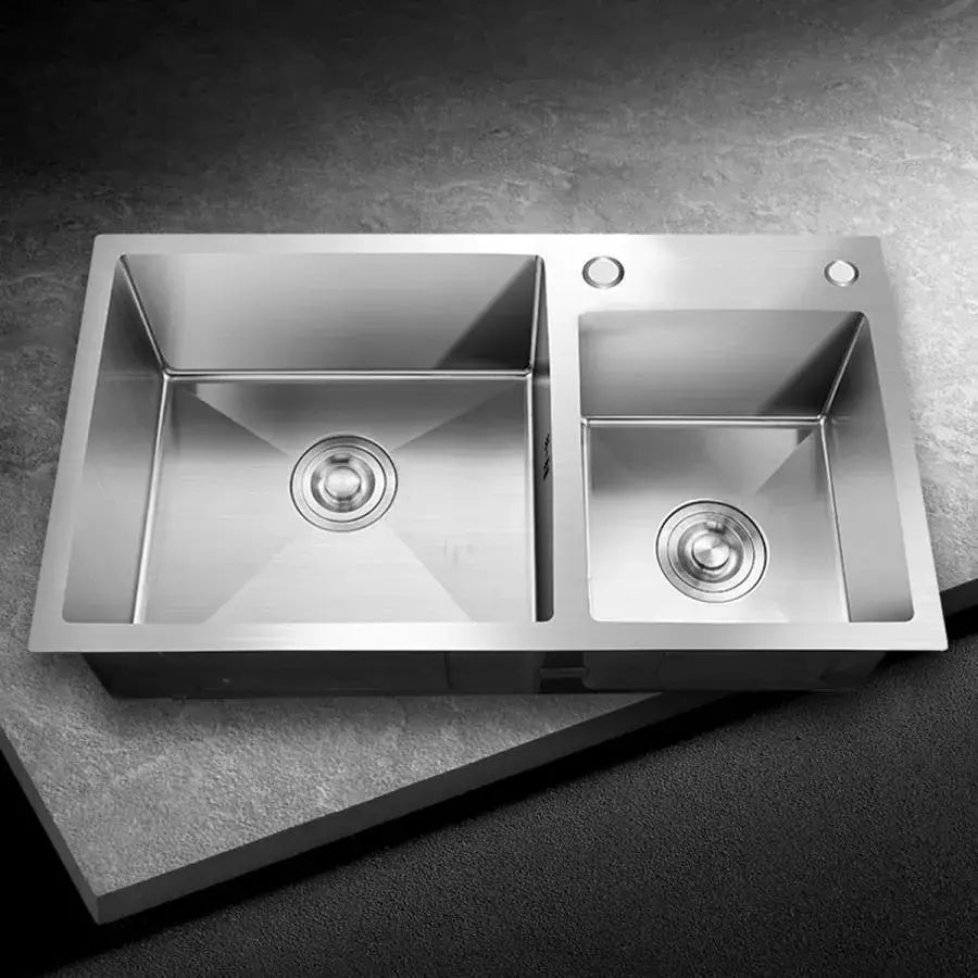 Неръждаема стомана 80x45 см сребърна кухненска мивка