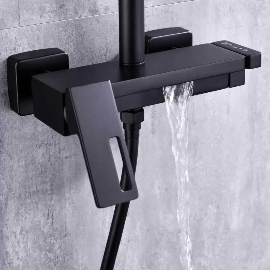 Душ колона, санитарен месинг, черен, 9810h