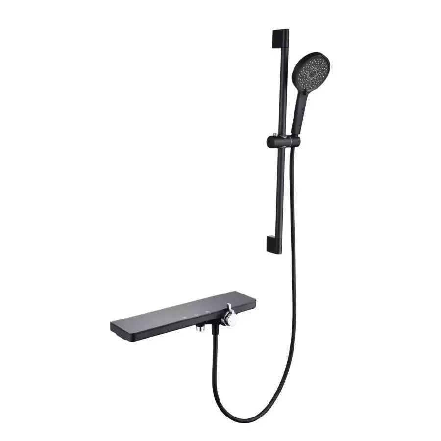 Лъскавата лъскава колона за душ от черно сребро 11211h