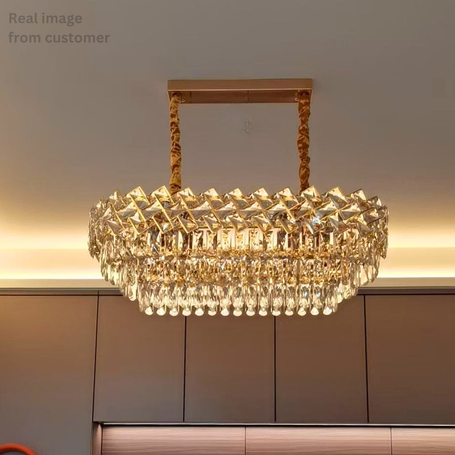 Crystal Crydelabru Windsor Regalis 10x E14, диаметър 85 cm, лъскаво злато, регулируема височина