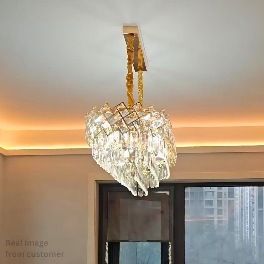 Crystal Crydelabru Windsor Regalis 10x E14, диаметър 85 cm, лъскаво злато, регулируема височина