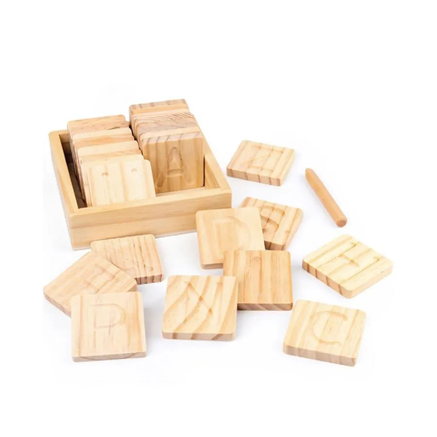 Образователна кутия тип когнитивна азбука, 30 парчета, дърво