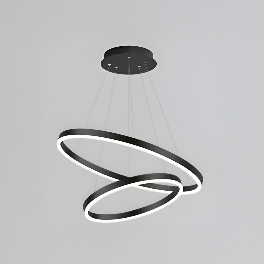 Окачен LED полилей с дистанционно CASIANA 41W, 2 кръга, Студена/Топла/Неутрална светлина, Димируем, Черен, Регулируема Височина