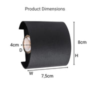 Fantasis Прилагайте външен и интериорен светодиод, 2 източника x 1W, IP65, Metallic, Black, 3000K