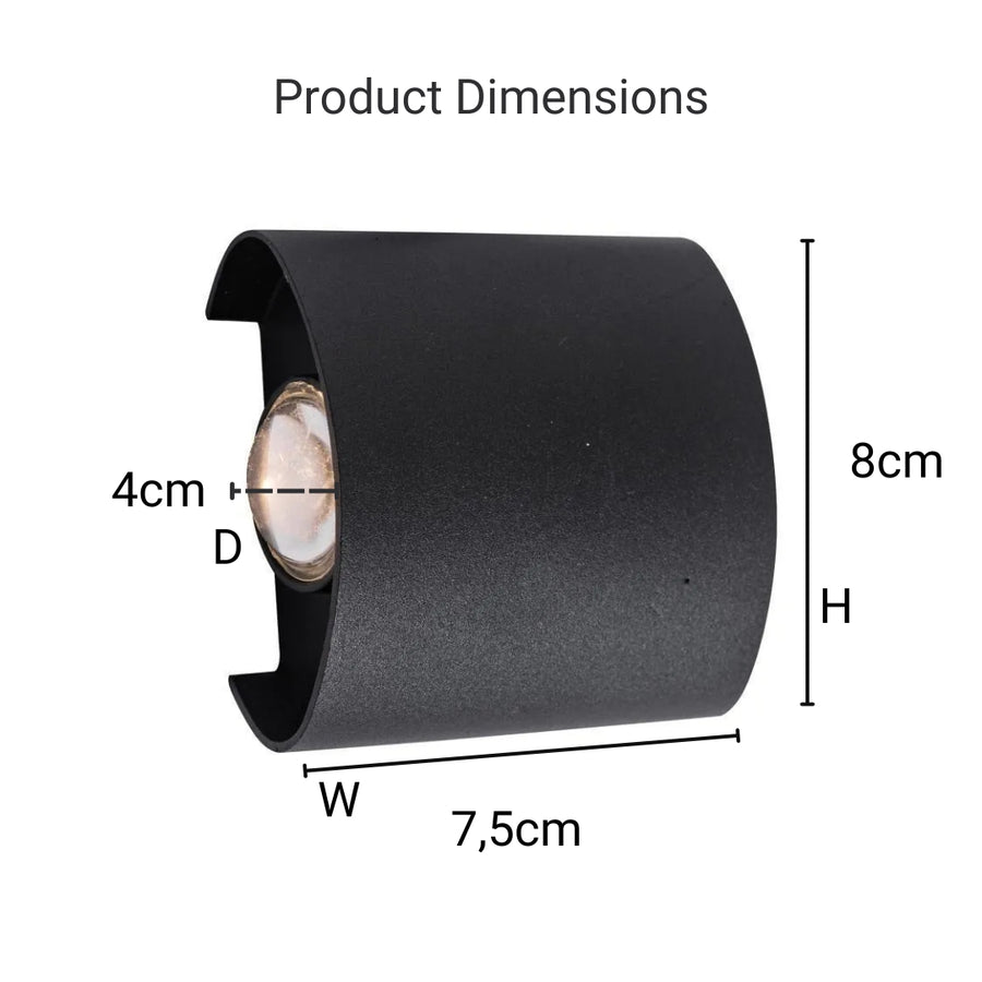 Fantasis Прилагайте външен и интериорен светодиод, 2 източника x 1W, IP65, Metallic, Black, 3000K