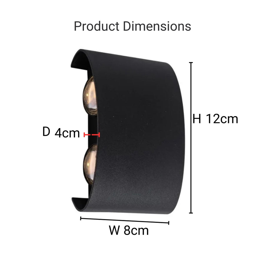 Fantasis Прилагайте външен и интериорен светодиод, 4 източника x 1W, IP65, Metallic, Black, 3000K