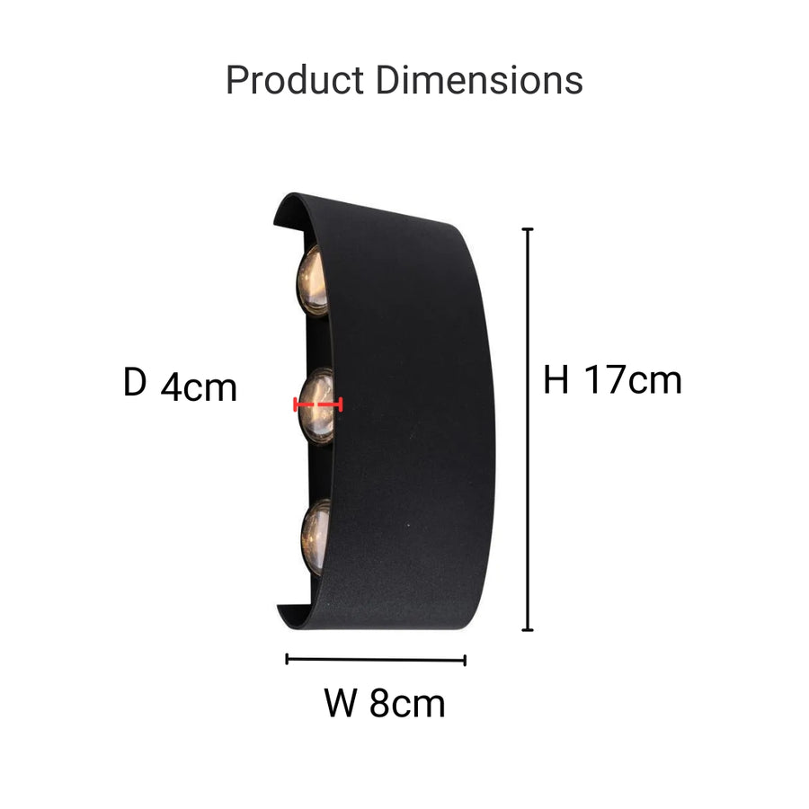 Fantasis Прилагайте външен и интериорен светодиод, 6 източника x 1W, IP65, Metallic, Black, 3000K