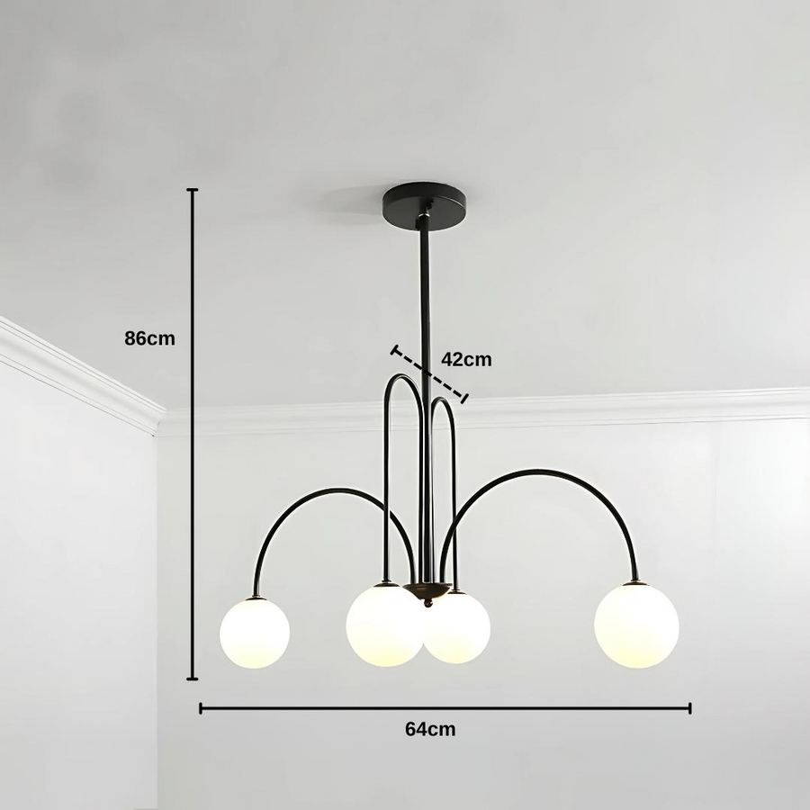 Похот на лампи, Торино, 4xe14, черен, метален