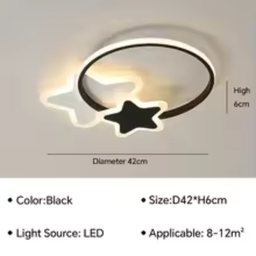 LED полилей със Sandrina 106w дистанционно управление, звезда, студена/гореща/неутрална светлина, бяла, черно бяло