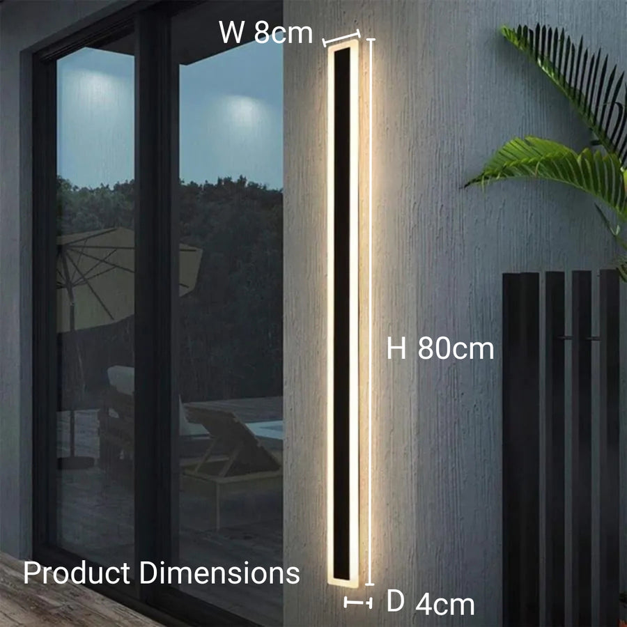 Нанесете мак външен светодиод, дължина 80 см, 31W, IP65, метал, линеен, черен