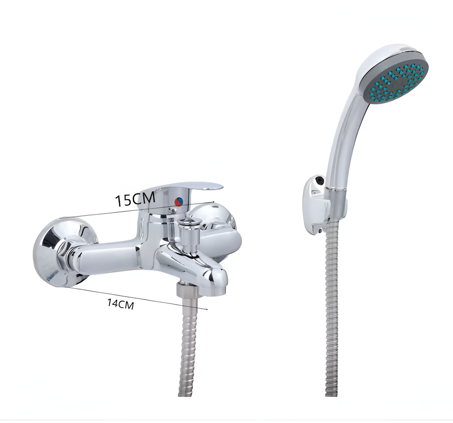 Батерия баня, душ и маркуч, сплав, керамична касета, хром, CD001