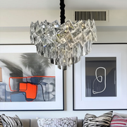 Кристален полилей Windsor Noble 5xe27, 40см диаметър, лъскав хром, регулируема височина