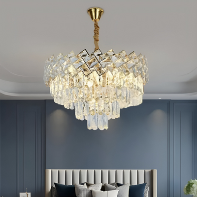 Кристален полилей Windsor Noble 5xe14, 40 cm диаметър, лъскаво злато, регулируема височина