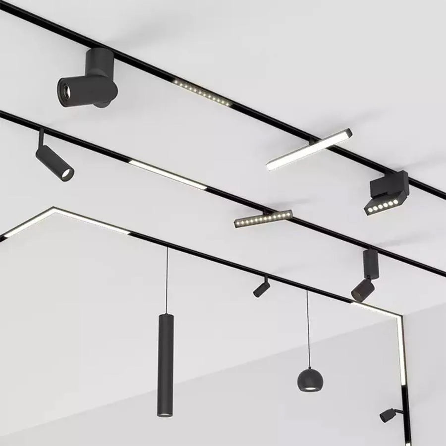 Магнитна светодиодна решетка, фиксирана, 6W, неутрална светлина, вградена, черна