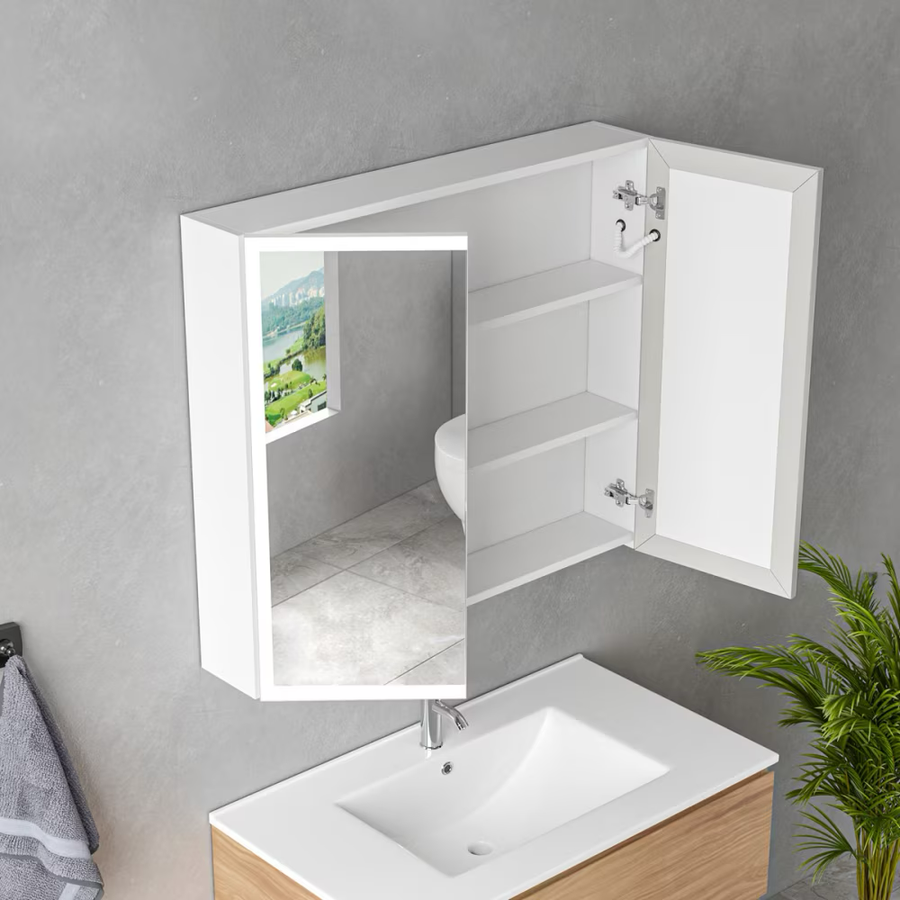 Ingrid шкаф с LED огледало DBP123 80x70 бяло