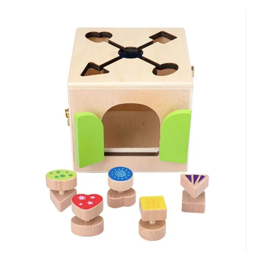 Montissori Multivori Multifultial Educative Typer Type Magic Lock Cube, 6 парчета, многоцветни и метални