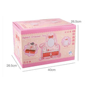 Играчка за грим и красота на зайца, 16 парчета, розово, дърво