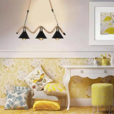 Lustrage Lust, 3*E27, кафяв, метален и канап