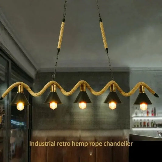 Lustrage Lust, 5*E27, кафяв, метален и канап