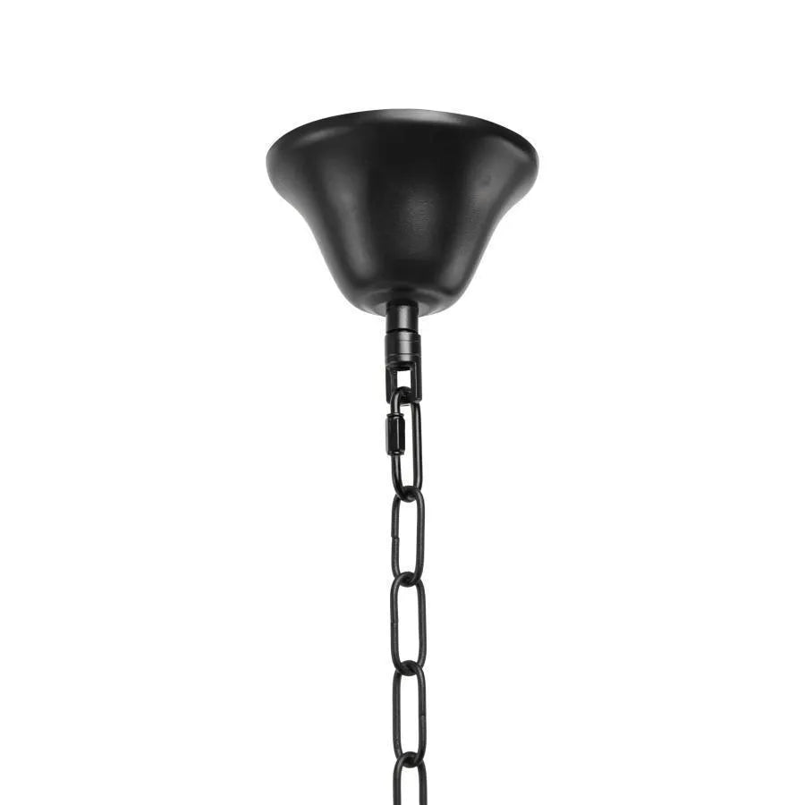 Индиана полилей, 8*E27, метал и въже, черно