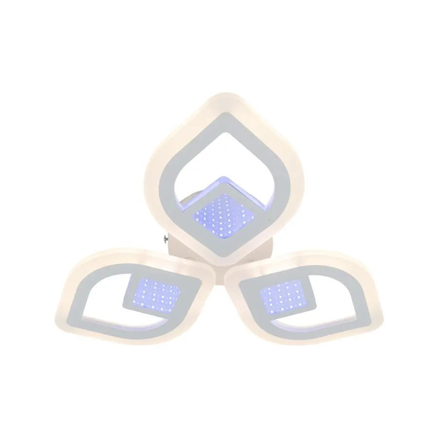 LED полилей със Zeni 3d 60W дистанционно управление, 3 елемента, студ/гореща/неутрална светлина, нестабилна, бяла