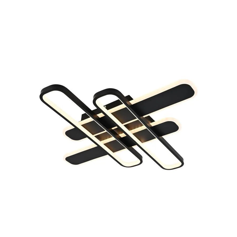 LED полилей със 120W синьо дистанционно управление, 4 елемента, студена/гореща/неутрална светлина, нестабилна, черна