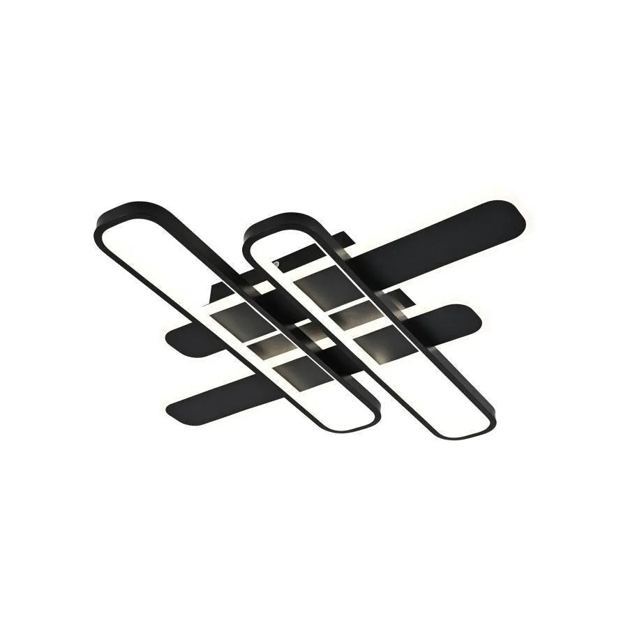 LED полилей със 120W синьо дистанционно управление, 4 елемента, студена/гореща/неутрална светлина, нестабилна, черна