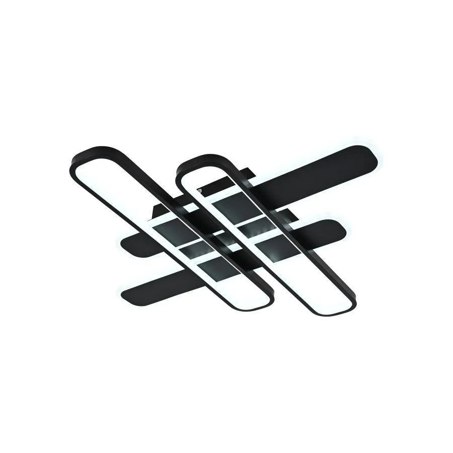 LED полилей със 120W синьо дистанционно управление, 4 елемента, студена/гореща/неутрална светлина, нестабилна, черна