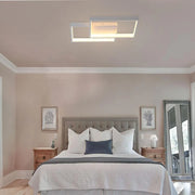 LED полилей с Landyn 62W дистанционно управление, 2 квадрата, студ/гореща/неутрална светлина, бяло, бяло