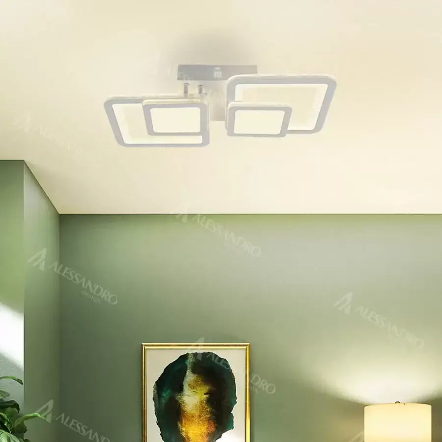 LED полилей с 44W балансира дистанционно управление, 2 квадрата, студена/гореща/неутрална светлина, нестабилна, бяла