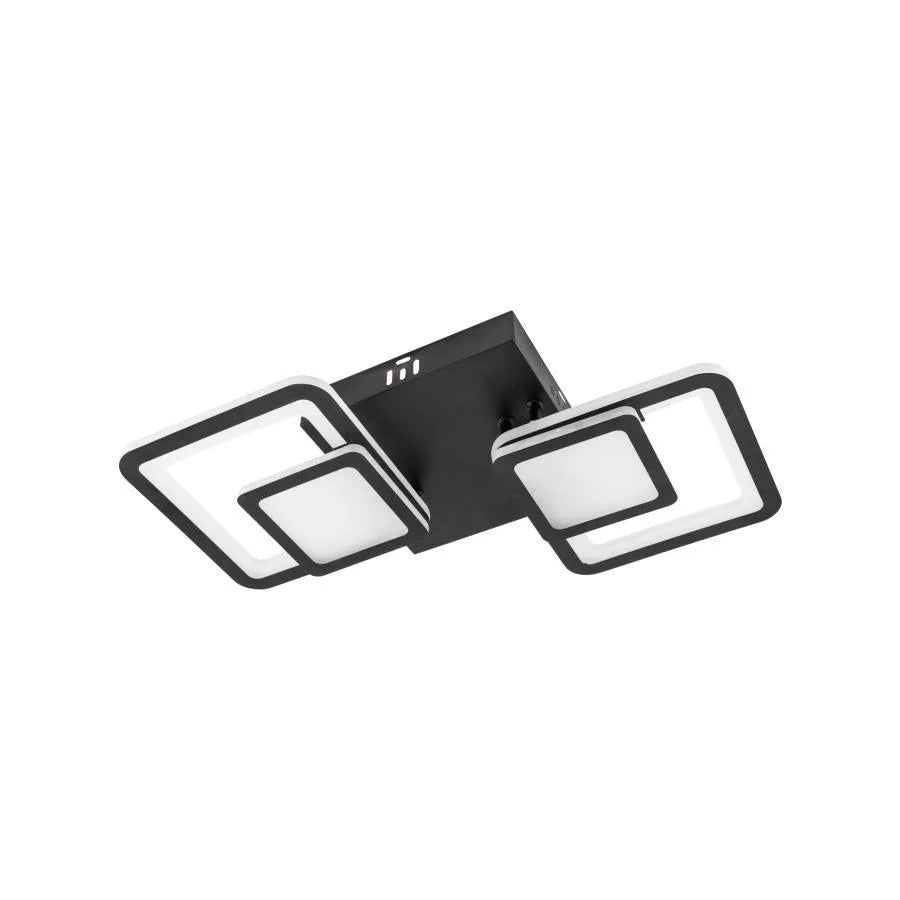 LED полилей с 44W балансира дистанционно управление, 2 квадрата, студена/гореща/неутрална светлина, нестабилна, черна