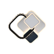 LED полилей с кристал Gella 48W, квадрат, студена/гореща/неутрална светлина, черно и бяло