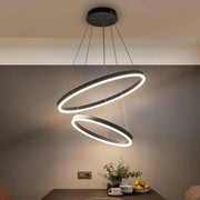 Окачен LED полилей с дистанционно CASIANA 41W, 2 кръга, Студена/Топла/Неутрална светлина, Димируем, Черен, Регулируема Височина